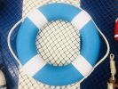 Vibrant Light Blue Decorative Lifering with White Bands 15""
