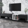 ON-TREND Sleek and Stylish TV Stand with Perfect Storage Solution, Two-tone Media Console for TVs Up to 80'', Functional TV Cabinet with Versatile Com