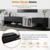 ON-TREND Sleek and Stylish TV Stand with Perfect Storage Solution, Two-tone Media Console for TVs Up to 80'', Functional TV Cabinet with Versatile Com