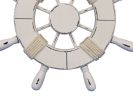Rustic All White Decorative Ship Wheel 9""