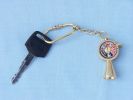 Solid Brass Titanic Engine Telegraph Keyring 5""