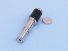 Deluxe Class Scout's Chrome - Leather Spyglass Telescope 7"" with Black Rosewood Box