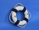Classic White Decorative Anchor Lifering With Blue Bands 6""