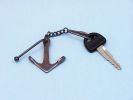 Antique Copper Admiralty Anchor Key Chain 6""