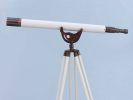 Floor Standing Antique Copper With White Leather Anchormaster Telescope 65""