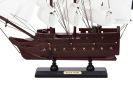 Wooden Black Pearl with White Sails Model Pirate Ship 12""