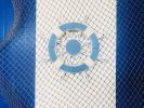 Rustic Light Blue and White Decorative Ship Wheel 12""