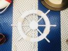 Rustic White Decorative Ship Wheel 18""