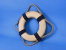 Vintage Decorative White Lifering with Blue Rope Bands 10""