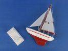 Wooden Red Pacific Sailer Model Sailboat Decoration 9""