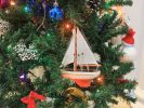 Orange Sailboat Christmas Tree Ornament 9&quot;
